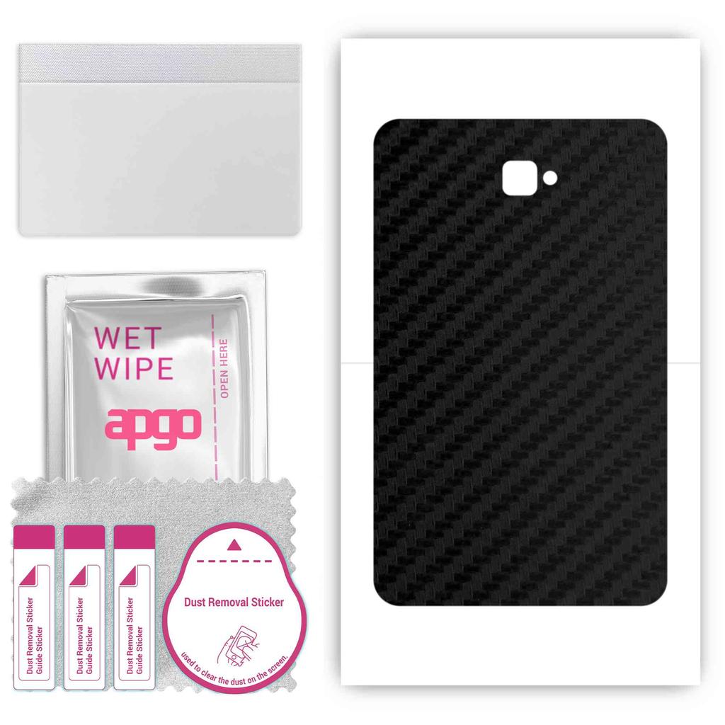 apgo Protective Skin Sticker for the Back Compatible with Samsung Galaxy Tab A 10.1 (2016), Wrap Film, Foil, Vinyl - Pattern Carbon Black