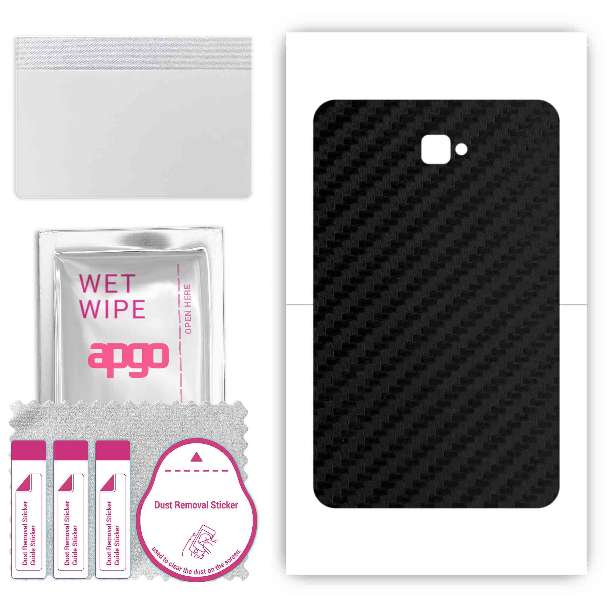 

Захисна наклейка apgo для задньої панелі, сумісна з Samsung Galaxy Tab A 10.1 (2016 р), Пакетна плівка, фольга, вініл – візерунок чорного вуглецю