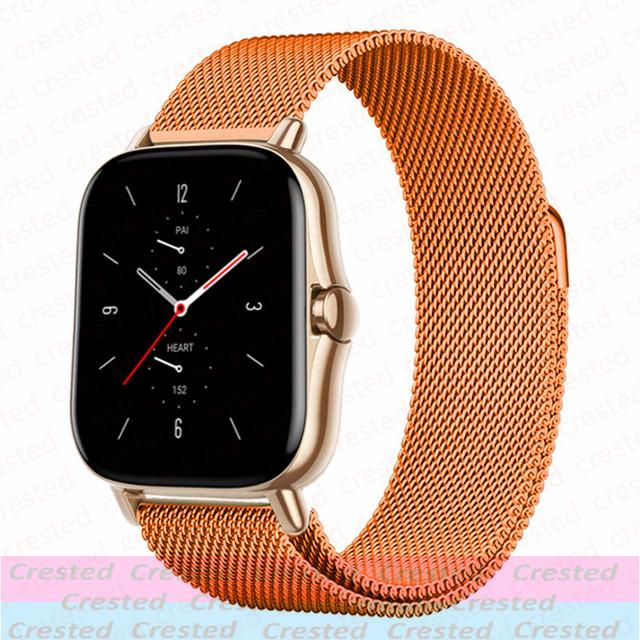 20mm/22mm Milanese loop band For Amazfit GTS/4/2/2e/3/GTS2 Mini/GTR 47/GTR2/4/3/Pro Watch Bracelet correa Amazfit bip 6 5 straps