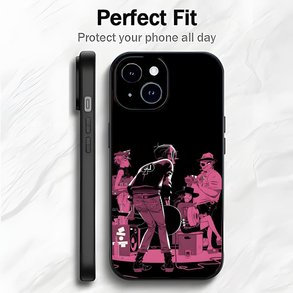Alternative British Band Anime G-Gorillaz Phone Case Phone Case Soft Packaging Lightweight For iPhone17 16 15 14 13ProMax