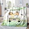 Custom Name Animals Theme Printed Blanket - Perfect for Couch, Bed, Travel & Outdoor Use | Machine Washable, Cozy & Durable.