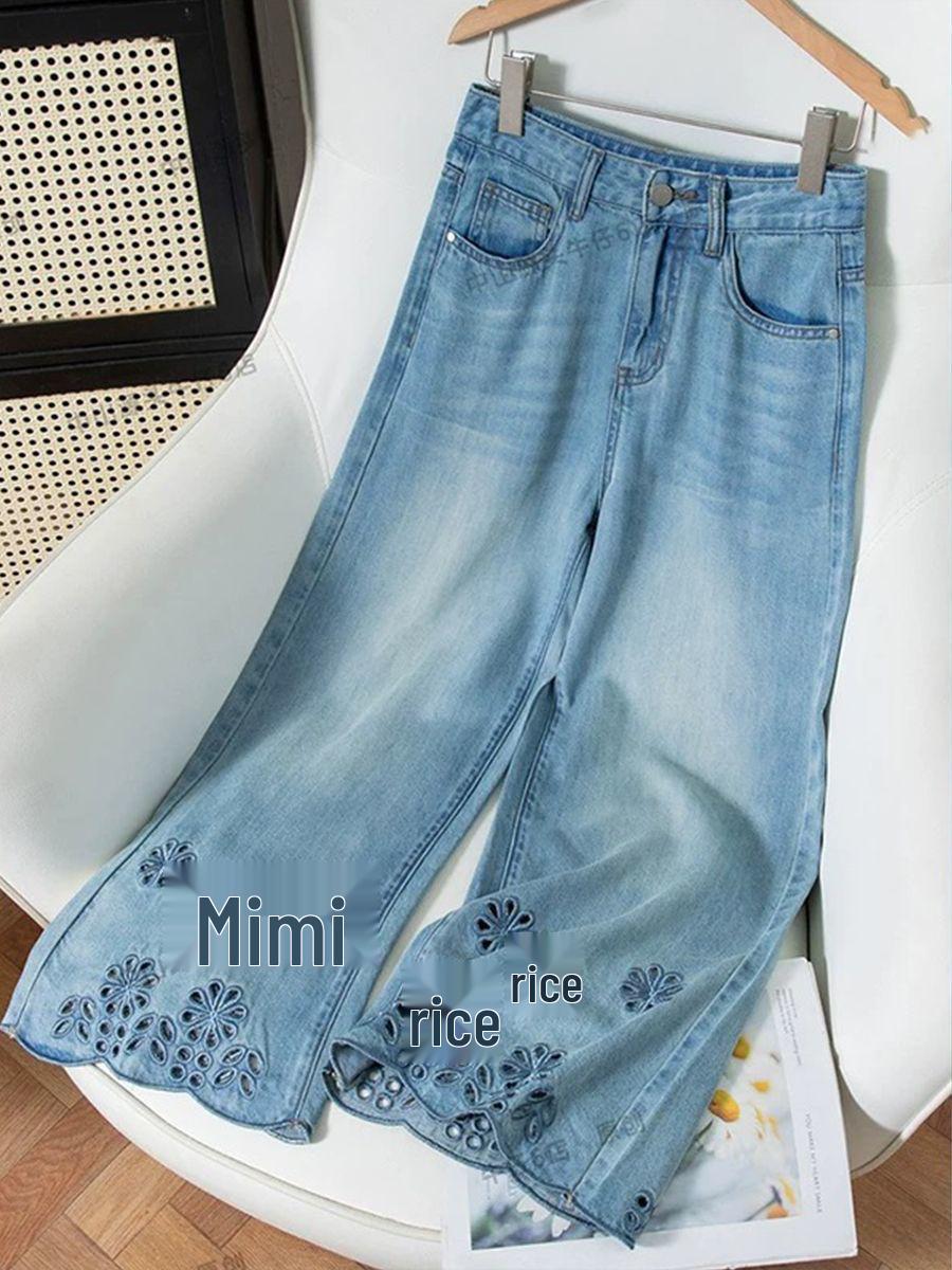 High-Quality Retro Blue High-Waist Wide-Leg Jeans for Women S