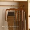 Kizhiqi Wooden Multi-Layer Non-Slip Trouser Hanger for Wardrobes