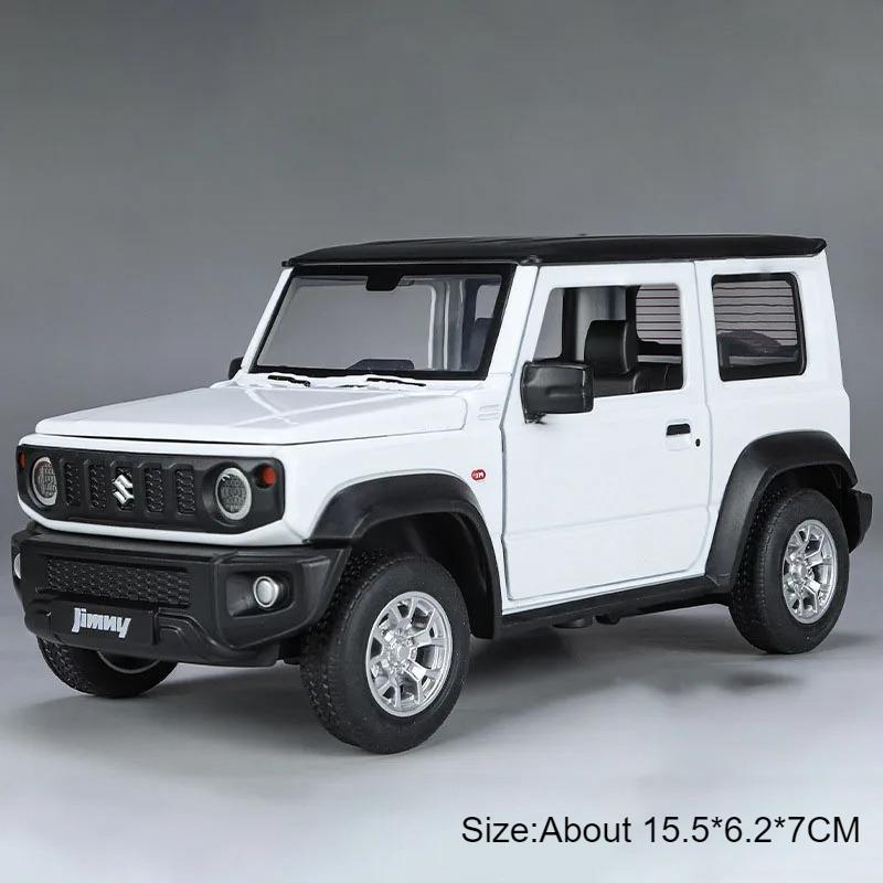 1:24 Scale Suzuki Jimny Car Model Toy Diecast Alloy Pull Back Sound Light Shock Absorption Off-road Vehicle Models Gifts for Kid