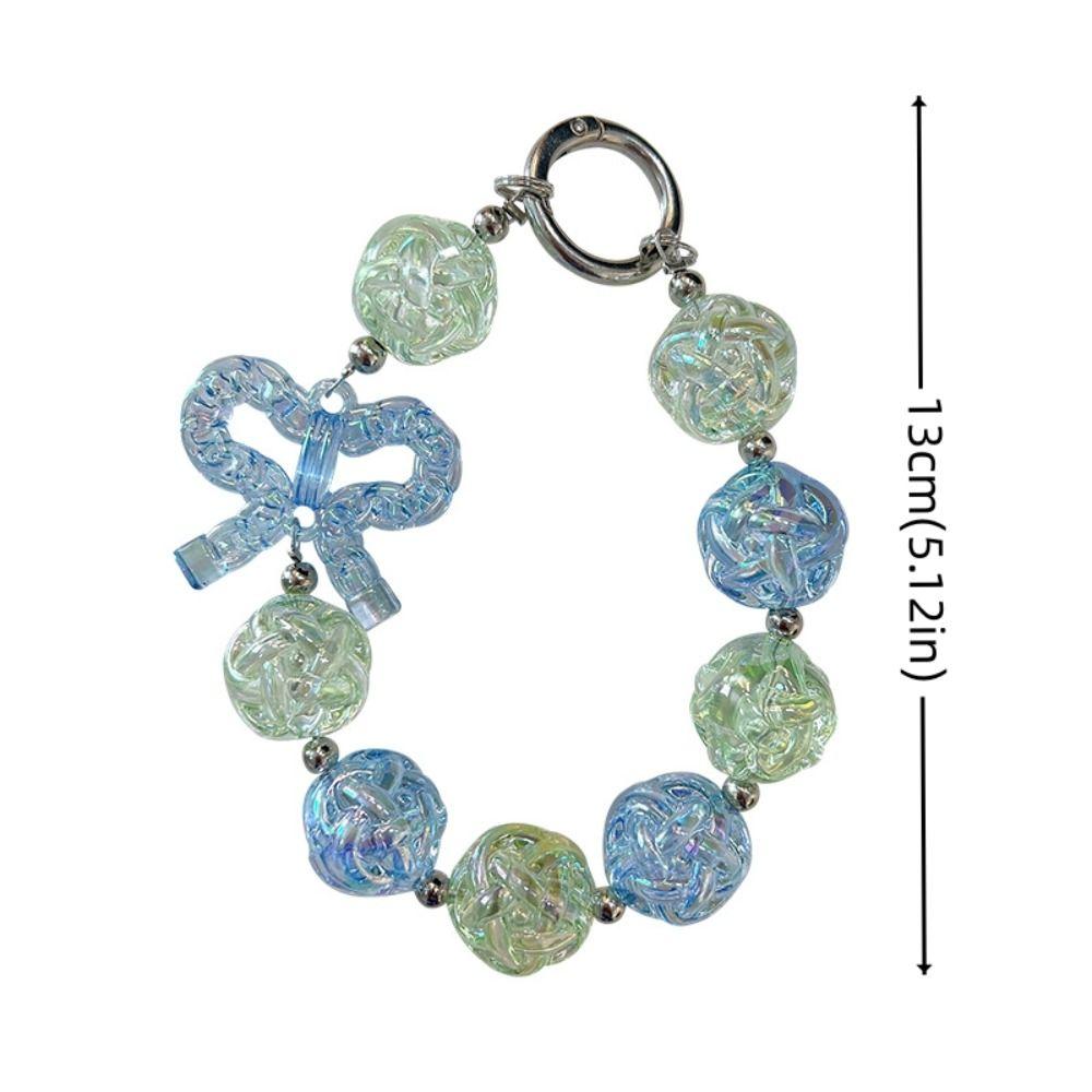 Bag Hanging Beaded Phone Chain Irregular Transparent Beads Pendant Sweet Candy Keychain Gifts