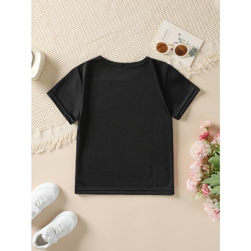 European Sizes Summer Fashion Short-Sleeve T-Shirt for Girls Featuring Cartoon