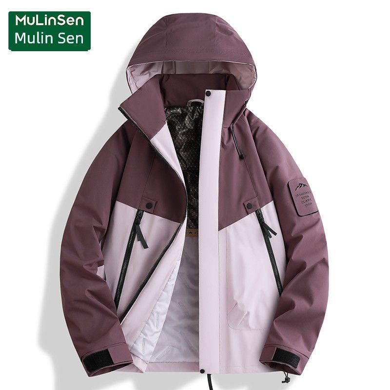 

Medm Beprp Patchwork Color-Block Parka for Men and Women, Trendy Brand down Cotton Jacket, Warm Padded Workwear Coat My-L908 Night Purple XL