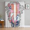 Cartoon Fish Tulle Sheer Window Curtains for Living Room Kitchen Children Bedroom Voile Hanging Curtain