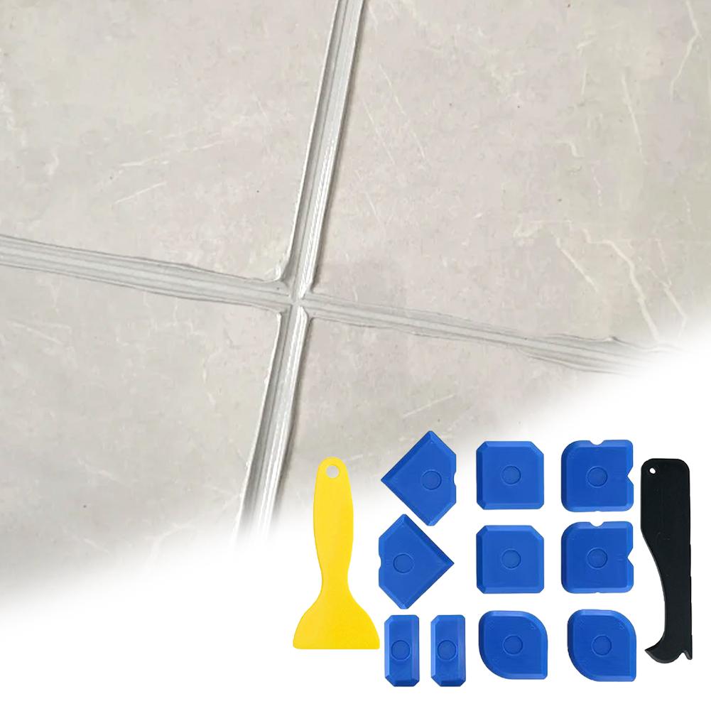 12 Pcs Silicone Sealant Scraper Grout Finishing Tools Silicone Sealant Finishing Tools Caulk Remover for Bathroom Kitchen Room