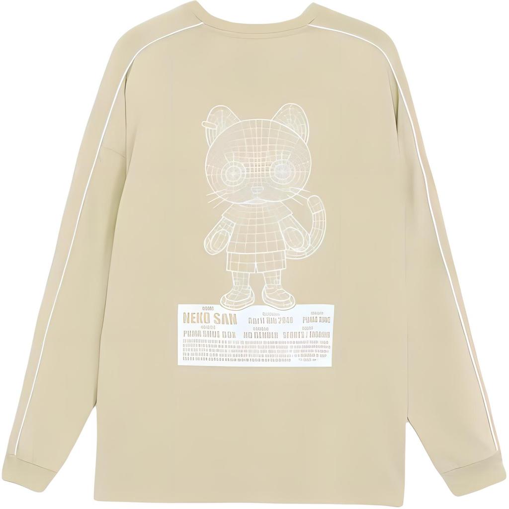 Puma T7 Neko-San FW24 Round Neck Pullover Long Sleeve T-Shirt Unisex Tops Desert-Dust 629841-68