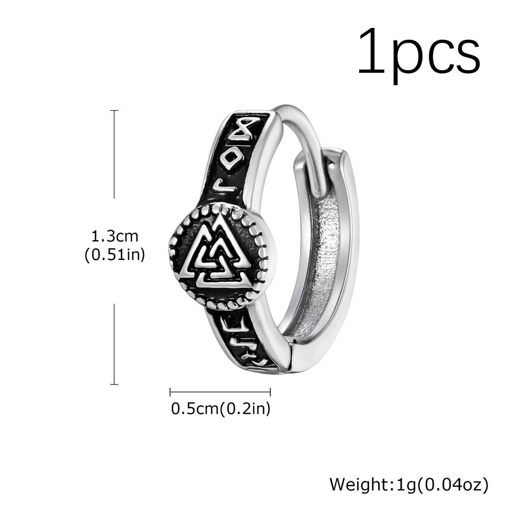 Vintage Viking Rune Hoop Earrings for Men Gothic Norse Viking Tiger Head Earrings Stainless Steel Nordic Amulet Jewelry Gifts