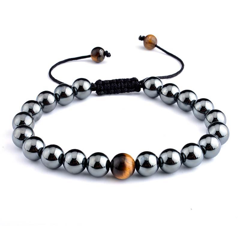 Tiger Eye Woven Retro Bracelet: Personalized European and American Men's Hand Jewelry