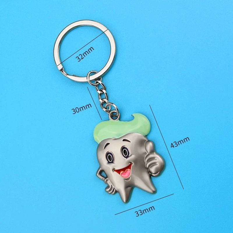 Mini Dental Tools Teeth Keychain Simulation Tooth Key Holder Clinic Promotion Gift