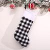 Red and Black Plaid Christmas Stocking Ornaments with Plush Details