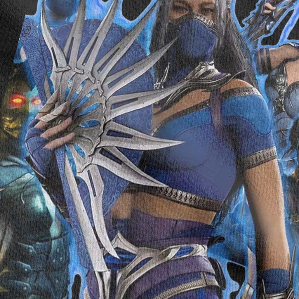 Men T-Shirt Mortal Kombat 1 Kitana Vintage Pure Cotton Tee Shirt Short Sleeve T Shirts Round Collar Clothes Graphic Printed