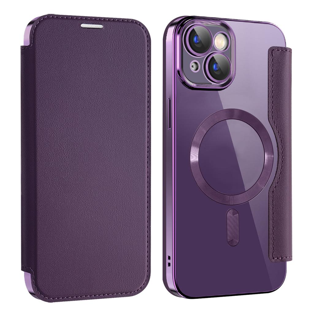 For iPhone 13 Case Compatible with MagSafe RFID Blocking Card Holder Leather Phone Cover