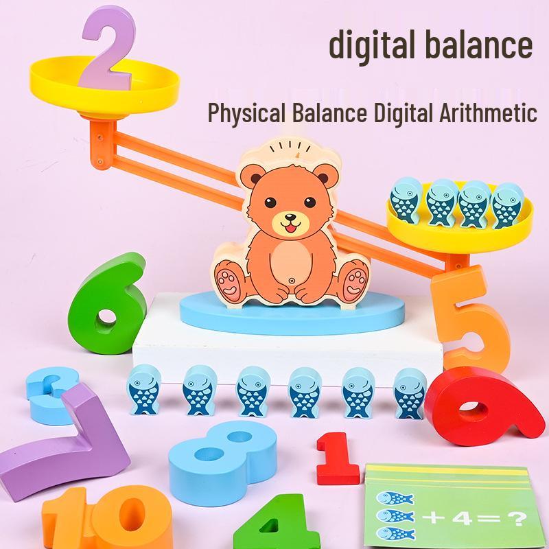 

Montessori Wooden Balance Scale Math Teaching Aid for Children