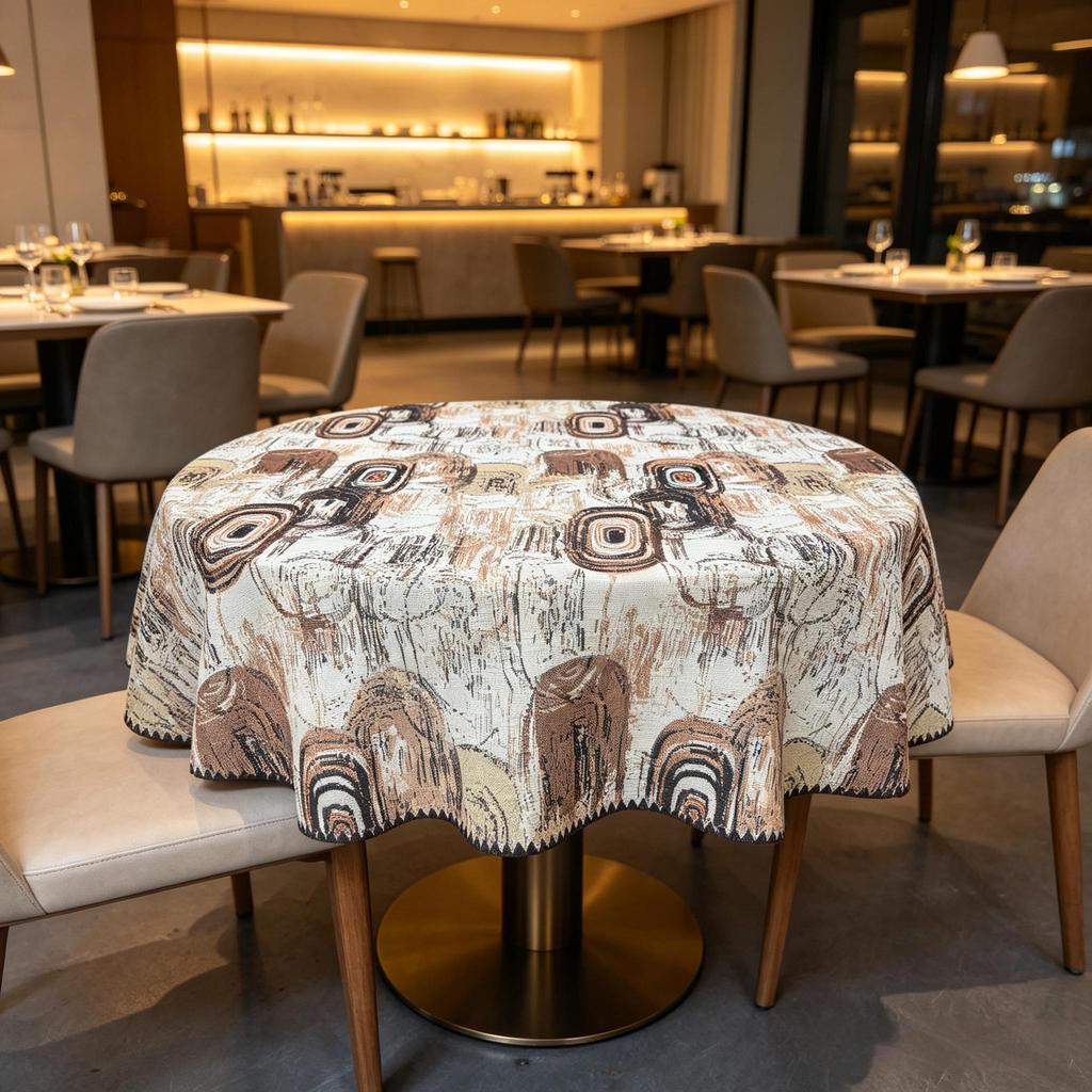 Kitchen Dining Table Protection Thickened Cotton Fabric Round Table Cloth