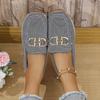 New round head metal buckle foot shoes women's shoes
