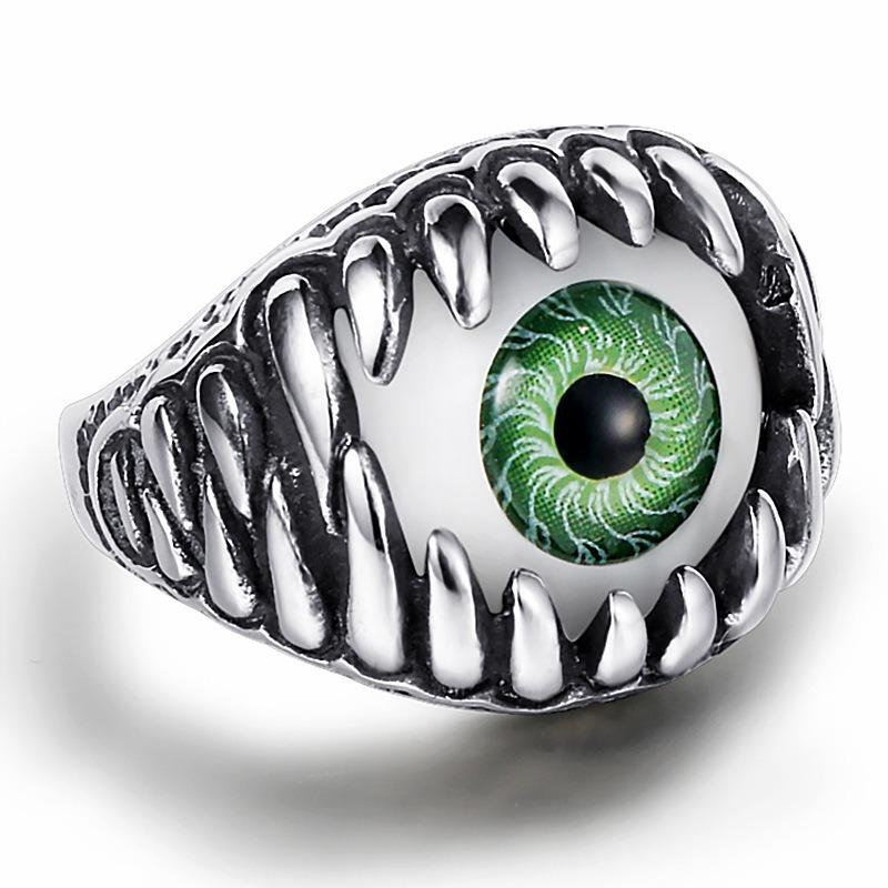 Eye-catching retro devil's eye ring - adjustable open design jewelry