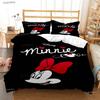 Kreslený povlak na přikrývku Mickey a Minnie Mouse pro všechna roční období, sada povlečení, měkký povlak na přikrývku a povlak na polštář, Jednolůžkový/Dvojlůžkový/Queen/King