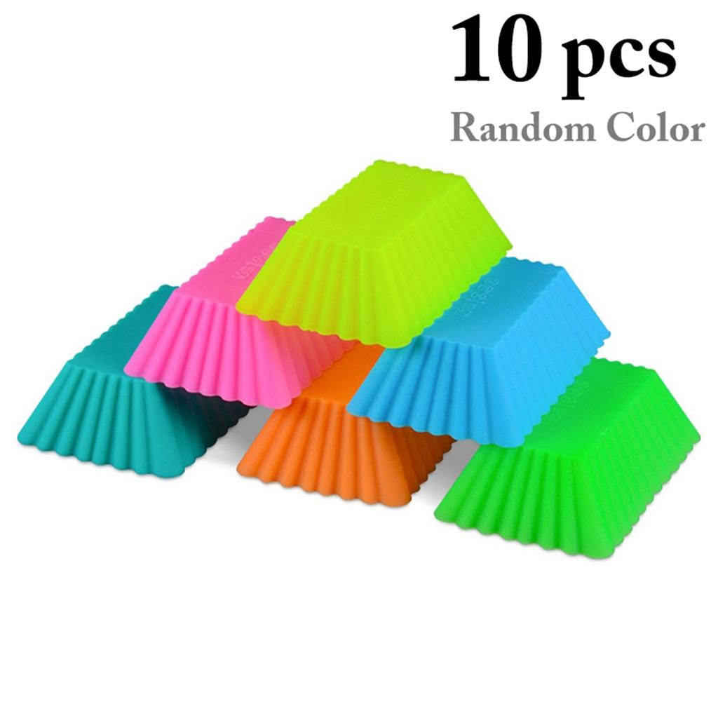 10PCS Silicone Baking Molds Nonstick DIY Cake Muffin Mold Rectangle Cake Decorating Tools Baking Accessories