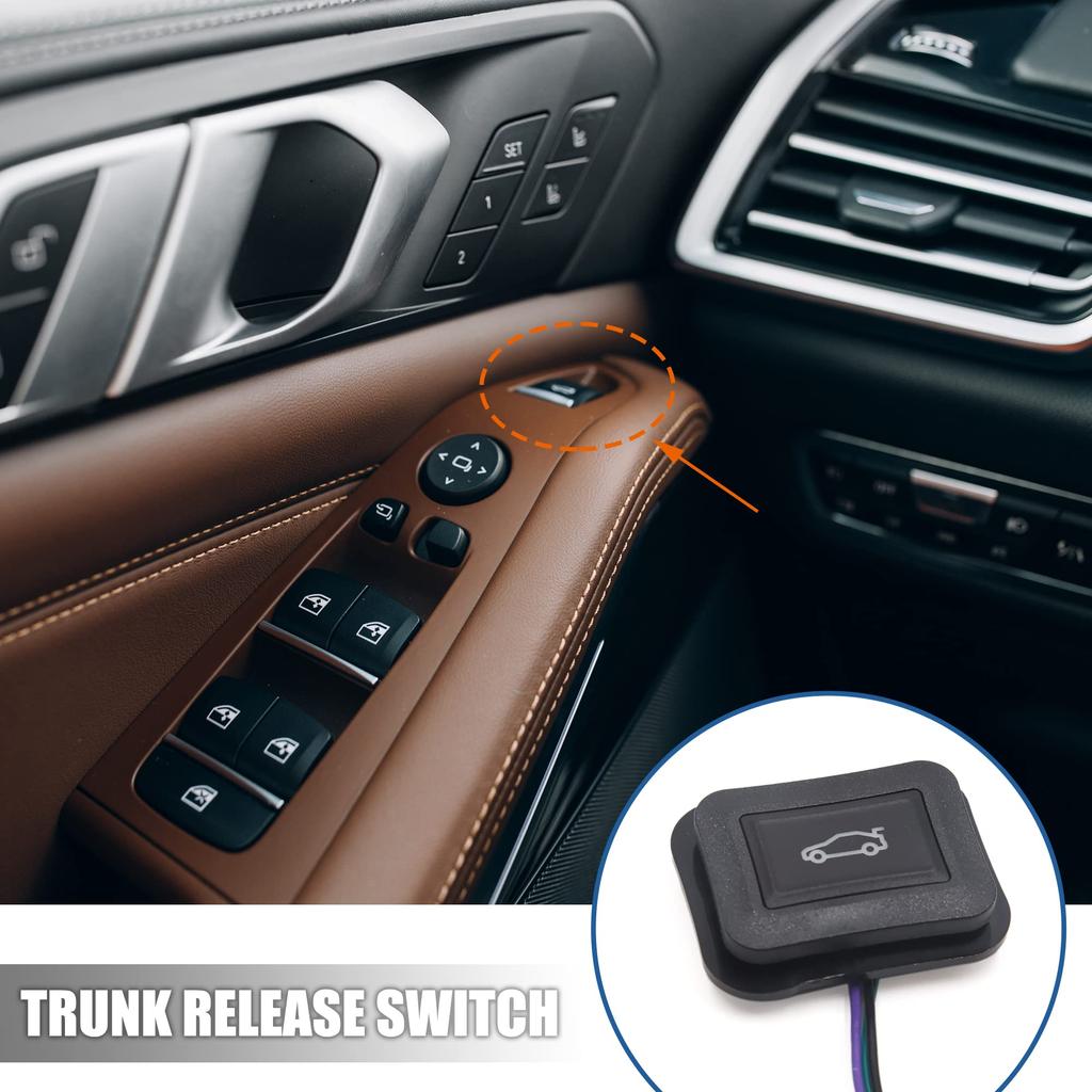 Uxcell Trunk Release Switch Plastic Automotive Rear Trunk Lid Release Opener Button Assembly 3-Terminal