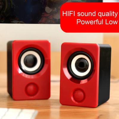 1 pár počítačového reproduktoru USB napájený 3,5MM plug Stereo zvuk Hluboké basy Přenosný mini kabelový notebook, stolní PC, ozvučení subwoofer