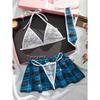 Erotic Sexy Student Uniform Bra And Panty Set Underwear Transparent Bra Exotic Sets Sexy Thong Woman Porn Lingerie Women Set