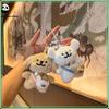 Cute Soft Maltese Dog Plush Animal Pendant Lovely Bag Charm Couple Keychain Backpack Hanging Ornament Creative Gift