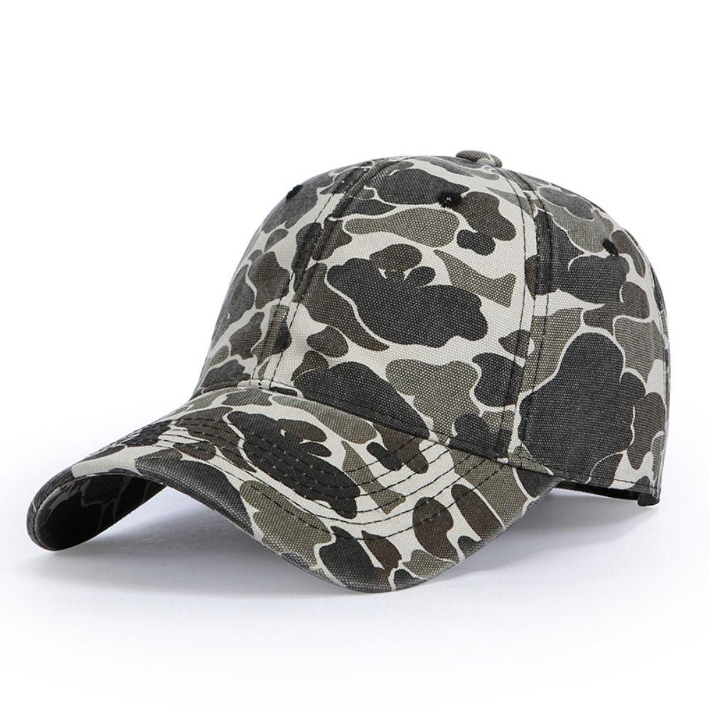 Adjustable Camo Peaked Cap Curved Brim Visor Sunscreen Hats Streetwear Hat  For Man Women Unisex