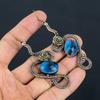 Faceted Blue Topaz Earrings, 999 Copper Wire Wrapped Earrings Handmade Gemstone Jewelry, Gifts For Wife Brand New Earrings