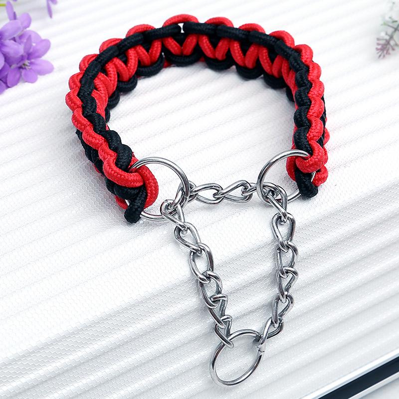 Thick Nylon Braid Collar for Large Dog,Iron Collar Chain, The Iron Collar Chain Is Strong and Strong, and Can Better Leash