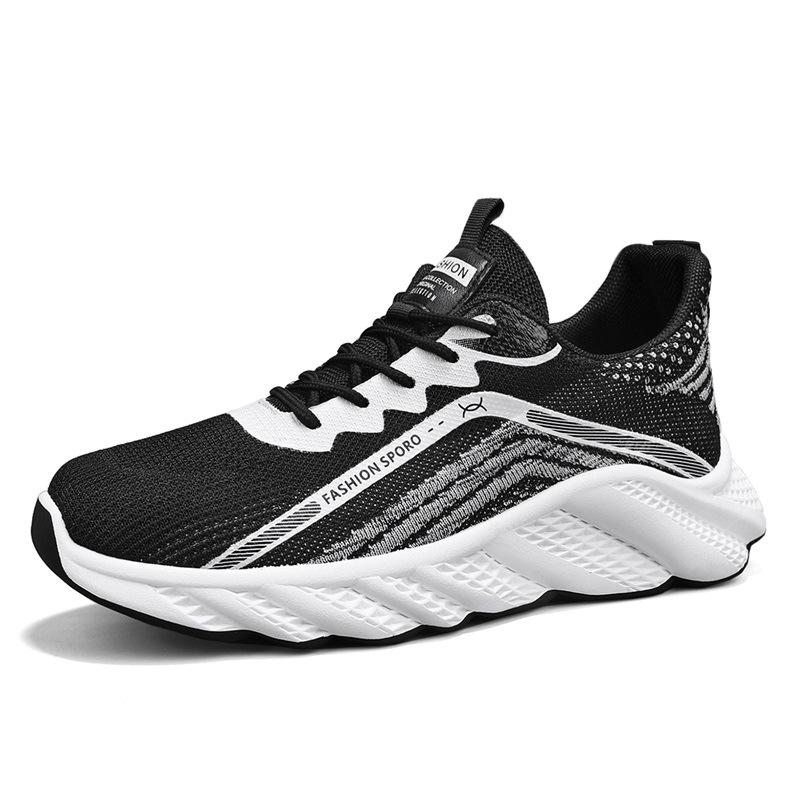 Flying weaving heightening ins dad trendy shoes student breathable sports net running shoes 39
