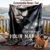 Custom Text Flannel Throw Blanket, Lightweight Cozy Bed Sofa BlanketHalloween Michael Myers