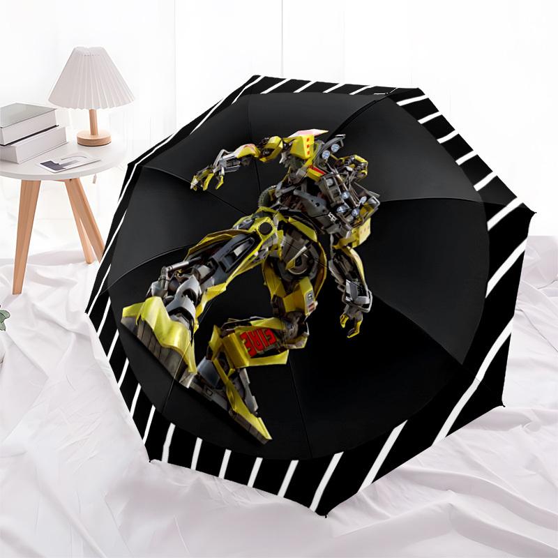 1pc Transformer Robot Auto Open/close Umbrella, Portable Travel Umbrella, Everyday Use - Outdoor Accessory, Artistic Pattern, Compact Design, Fashion