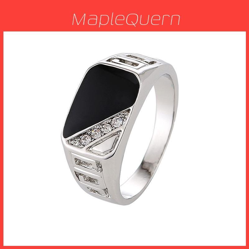 Premium Quality Men's Alloy Hollow Crystal Finger Jewelry In Timeless Vintage Design
