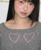 RONRON Heart Line Short Sleeve Knit Gray