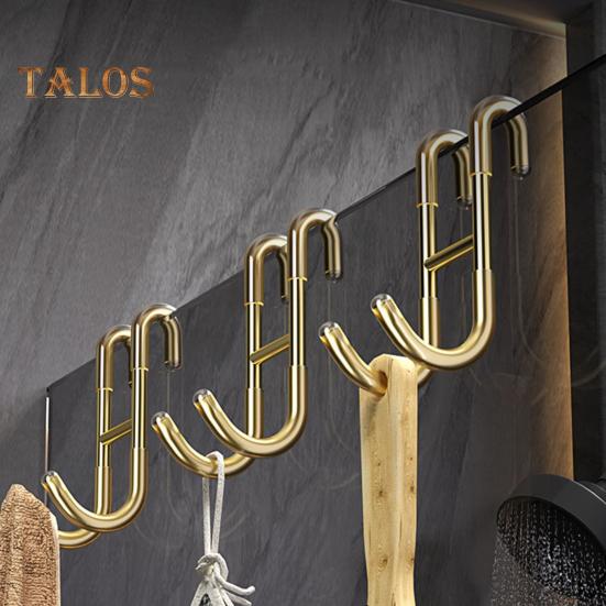 Cârlig de duș pentru ușă de sticlă, puternic, portant, instalare simplă, în formă de S, pentru baie, cu cârlig de halat de baie