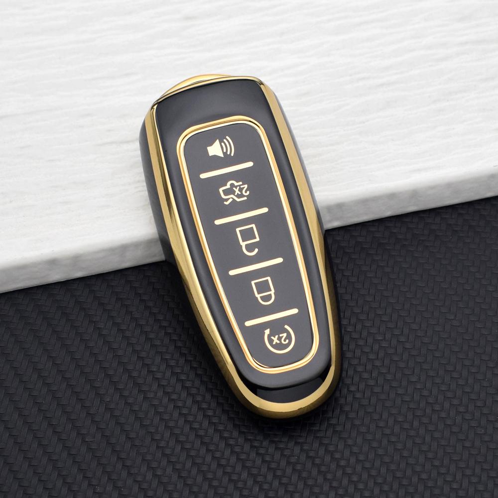 

Full Cover Car Key Case For Ford Focus Edge Explorer Expedition C-Max Escape Flex Anti-Scratch TPU Key Fob Cover With Key Chain