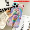 2DFlat Rainbow Ice Cream with Hearts and Sprinkles All Inclusive Film Hard iPhone Case, Compatible with iPhone 18 Pro Max 17 16 15 14 13 12 11