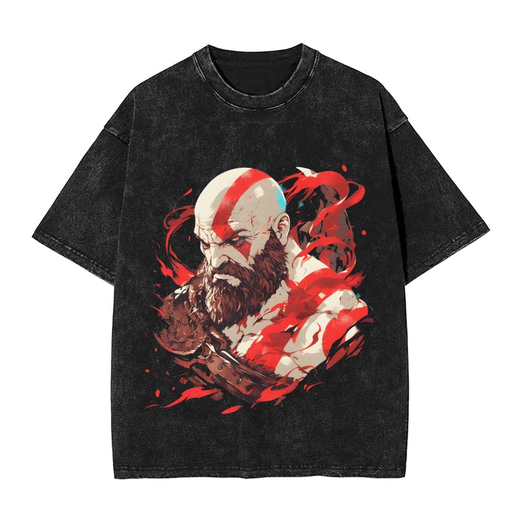 Men God Of War Kratos T Shirts  Top Tees Summer Aesthetic Short Sleeve T-Shirt Crewneck Fashion Casual Tshirt Dropshipping