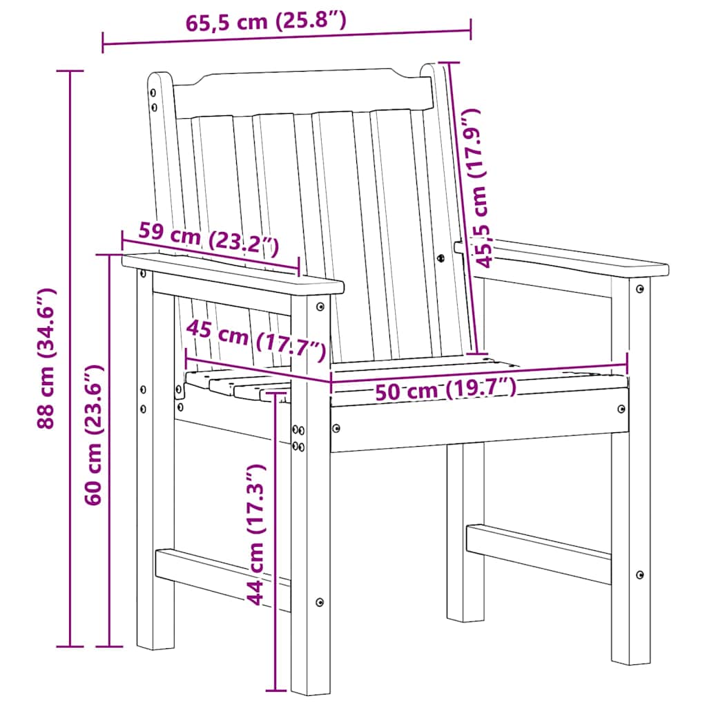 Garden Chair 4 Pcs White 65.5 X 59 X 88 Cm Polyethylene