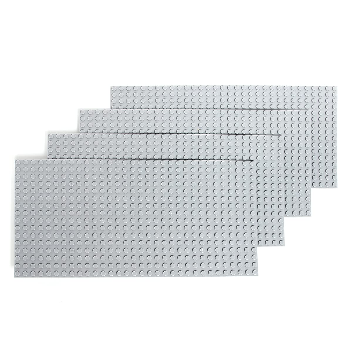 

INIBUD Classic Compatible Double-Sided Baseplate Block Plate, 16x32 Dots (Light Gray x 4)