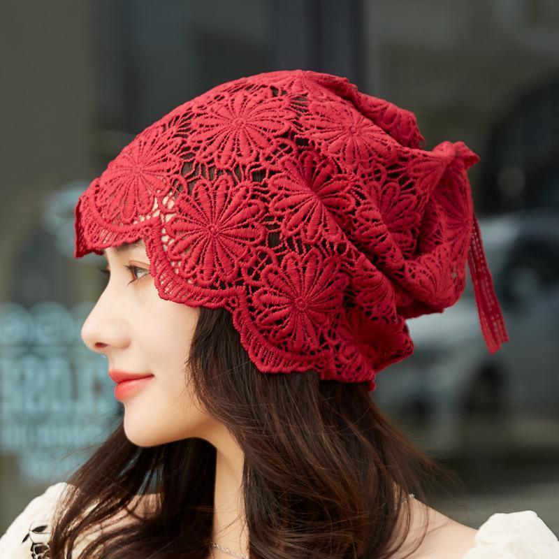 

Женская корейская шапка-тюрбан с ажурным вязанием крючком, многофункциональная, для хвостика, с цветком, декоративная, в стиле слоучи one size