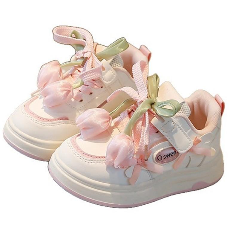 Girls Floral Print Casual Sneakers Comfortable Breathable Low Top Shoes Kids Ages 4-6