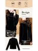 Elegant Black Velvet Top: Stand Collar, Silk Mesh Sleeves, Versatile Women's Base Shirt