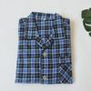 Foreign Trade Original Garment Men's Woven Cotton Plaid Long Sleeve Trousers Pajamas Set Spring and Autumn Casual and Comfortable Breathable Homewear