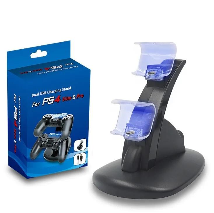 Controller Charger for Ps4 Led Dual Usb Charging Dock Station for Dual Vibration 4/ps4 Slim Pro Gaming Controller чёрный