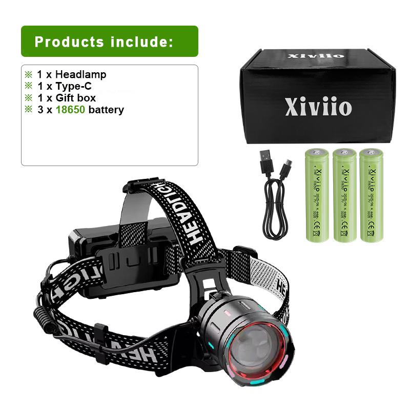 111111111LM 1111W Powerful LED Headlamp Super Bright Rechargeable Head Flashlight 1*18611 Head Torch Fishing Hunting Headlight
